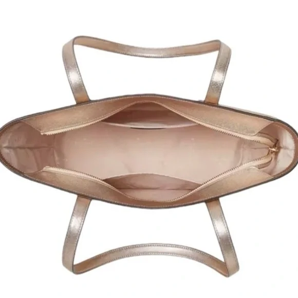 NWT Kate Spade Glimmer Large Top Zip Tote Shoulder Bag Gold Glitter NEW W/ Tags - Picture 5 of 9